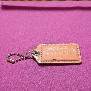 Authentic Pink Leather Coach Hang Tag